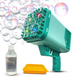 Bazooka Bubble Gun for Kids | 77-Holes | LED Bubble Machine Gun Blaster | | Rechargeable Bubble Gun Machine | Automatic | Unlimited Colorful Bubbles | for Kids, Toddlers & Outdoor Parties