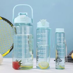 3-in-1 Transparent Water Bottle Set