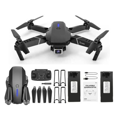 E88 Drone with 1080P Camera 2 Batteries One Key Take Off Land Altitude Hold Automatic Avoidance Obstacles 360° Flip with Aerial Photography Drone